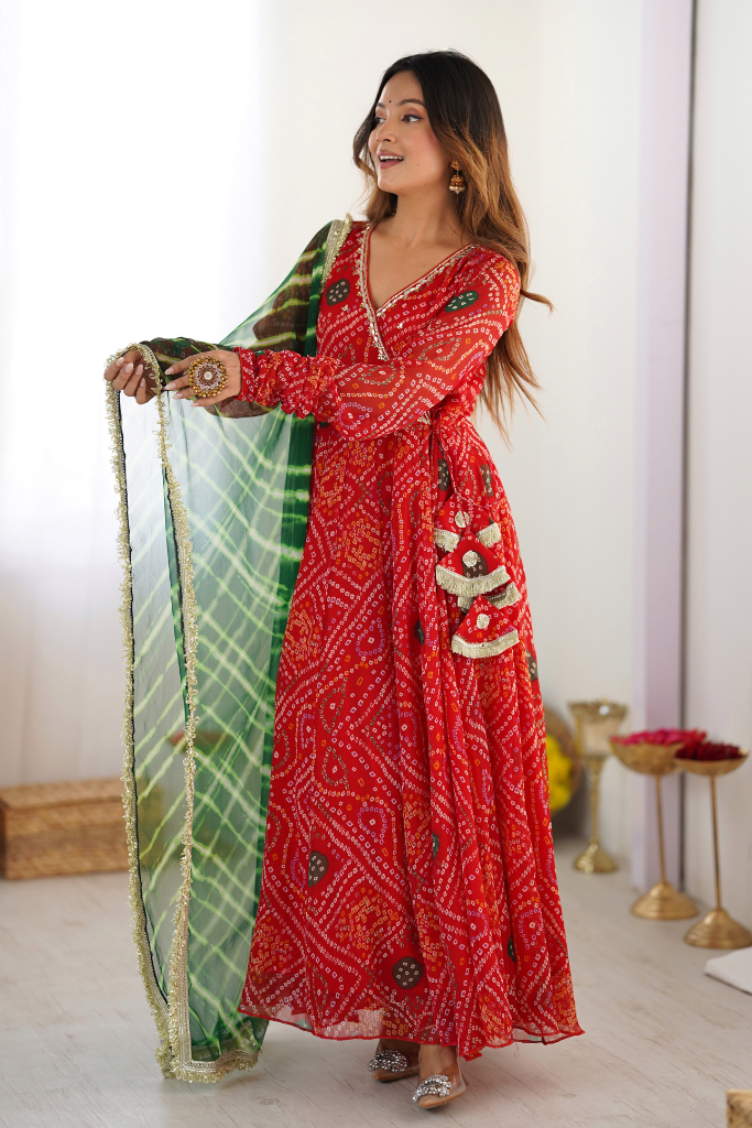Meghna Bandhani Anarkali Set