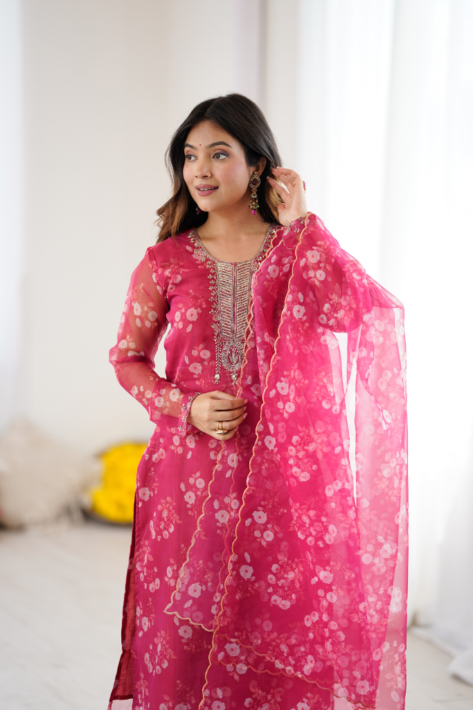 Wine Bloom Suit Set