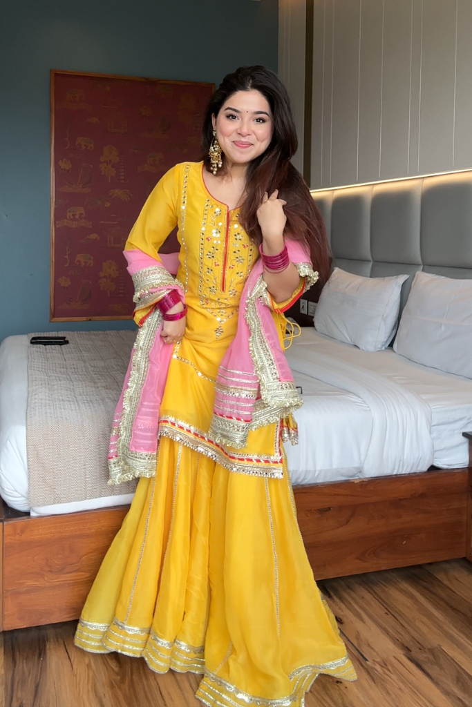 Golden Muse Sharara Set