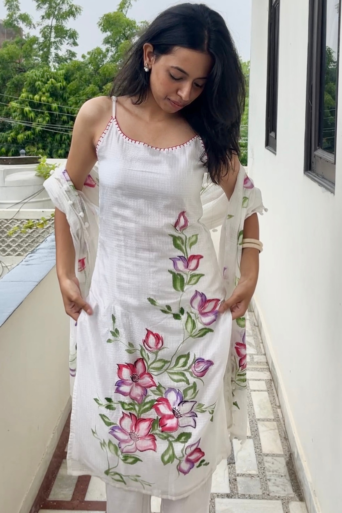 Gulmohar Handpaint Kurta Set