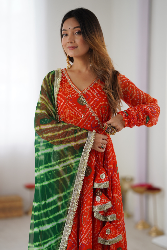 Urvashi Bandhani Anarkali Set