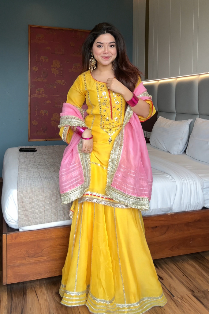 Golden Muse Sharara Set