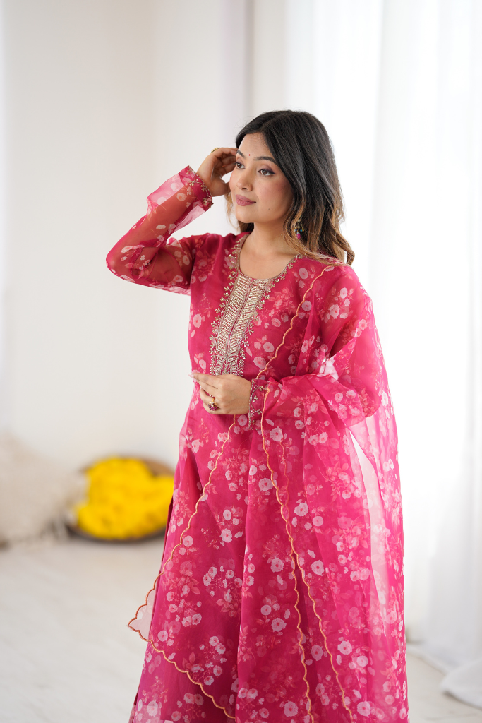 Wine Bloom Suit Set
