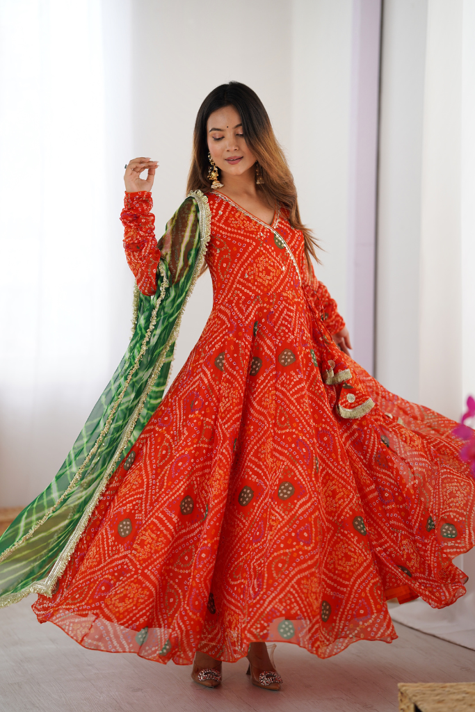 Urvashi Bandhani Anarkali Set