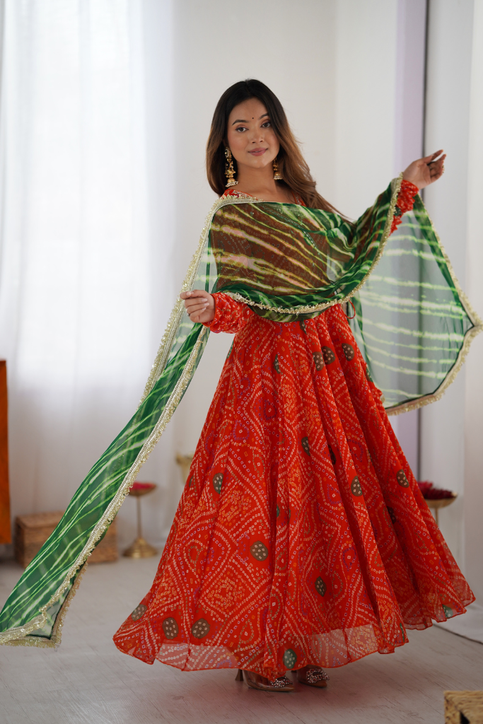 Urvashi Bandhani Anarkali Set
