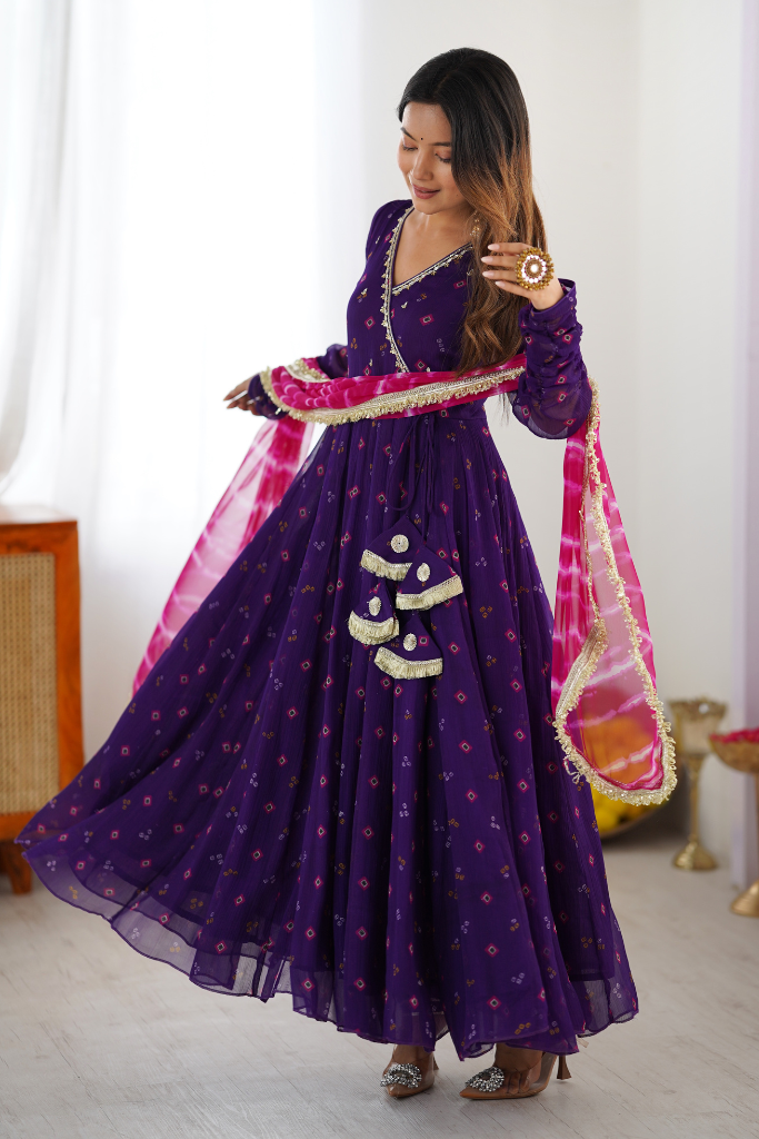 Lavanya Bandhani Anarkali Set