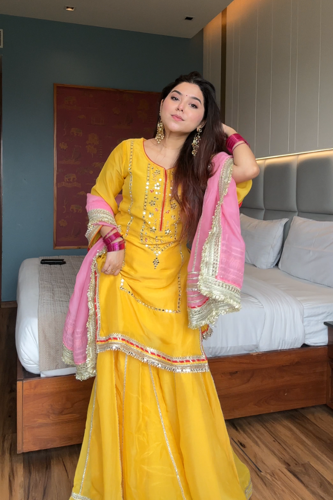 Golden Muse Sharara Set