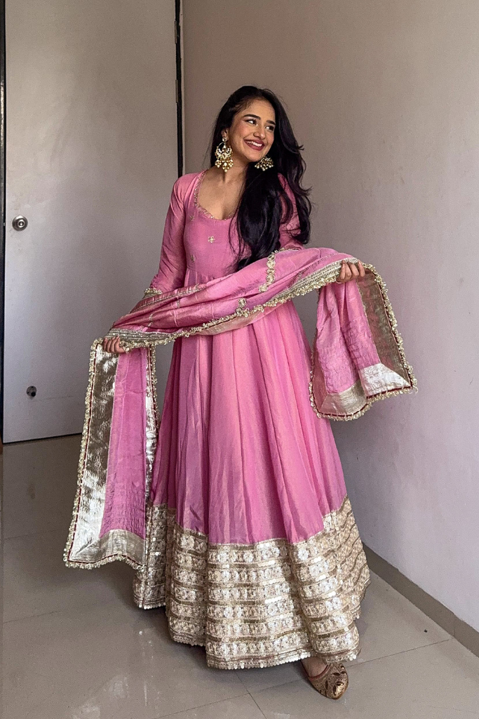 Nargis Tissue Anarkali Set