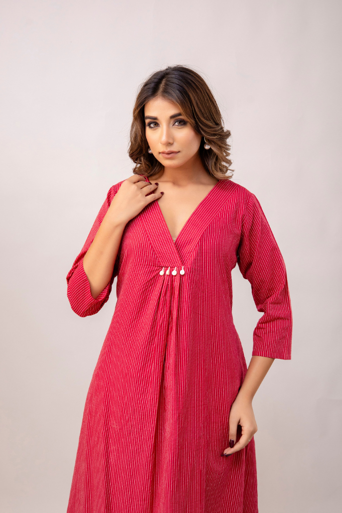 Crimson Calm Kurta Set