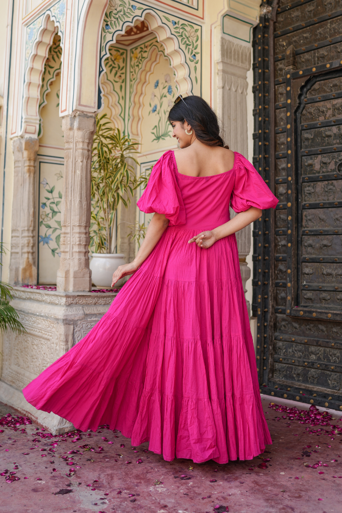 Fuchsia Glow Maxi Dress
