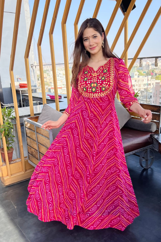 Fitoor Handwork Bandhani Gown - Main Image