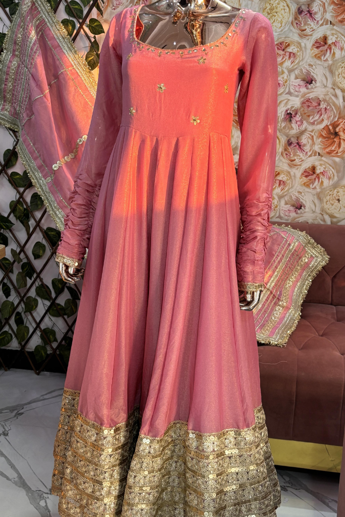Nargis Tissue Anarkali Set