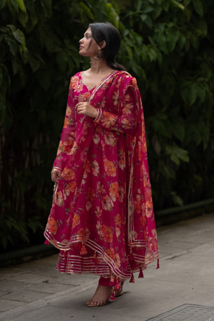 Varsha Floral Chiffon Set