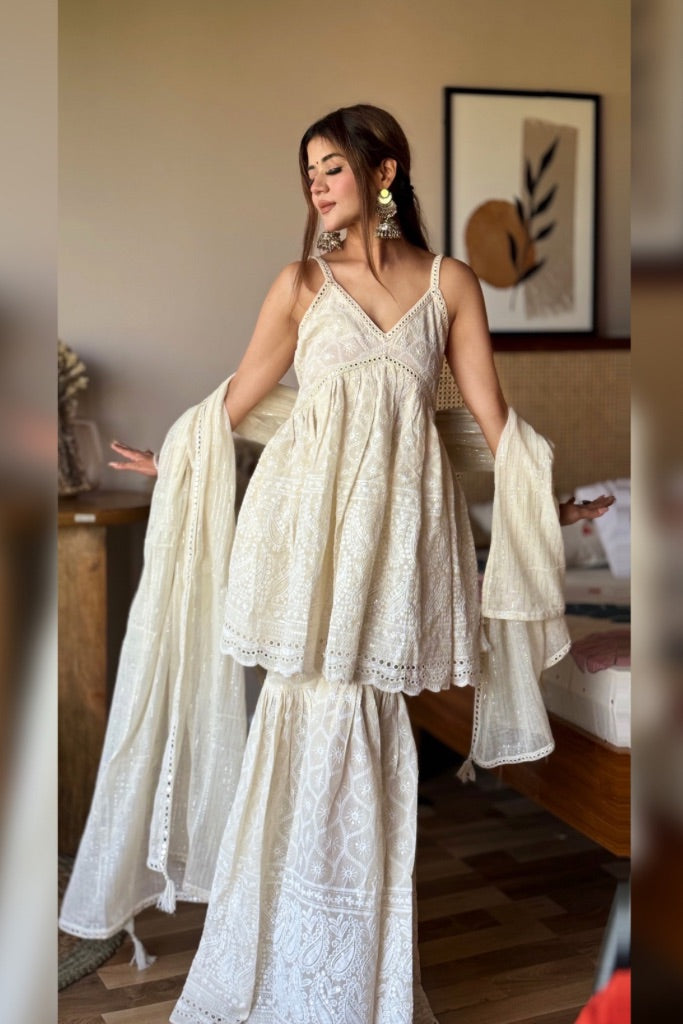 Mastani Chikankari Sharara Set