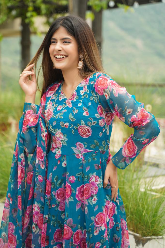 Nazm Floral Anarkali Set