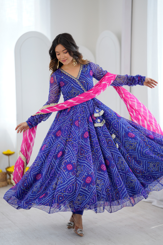 Raag Bandhani Anarkali Set