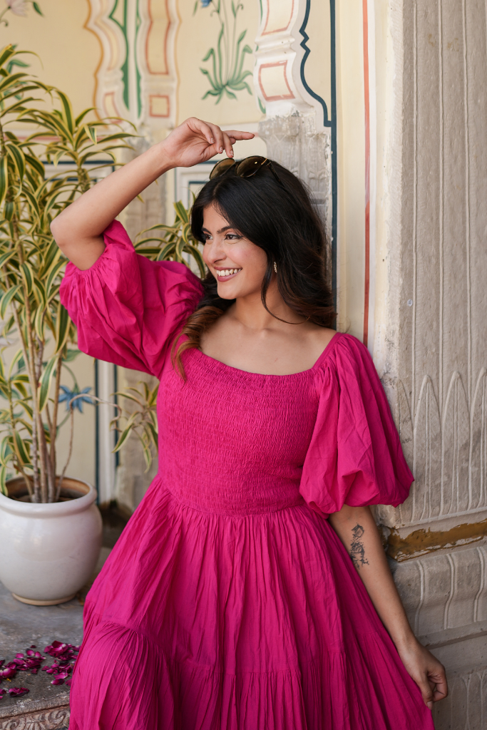 Fuchsia Glow Maxi Dress