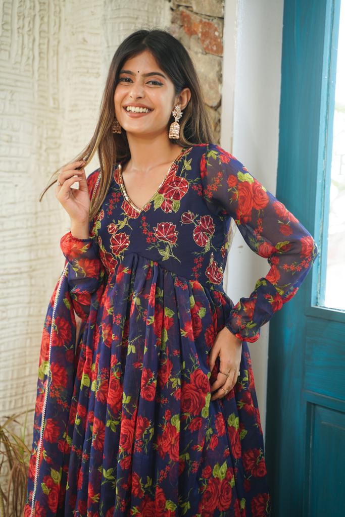 Naayab Floral Anarkali Set