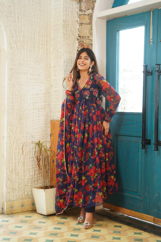 Naayab Floral Anarkali Set