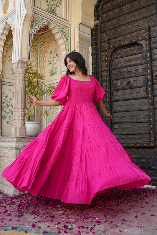Fuchsia Glow Maxi Dress