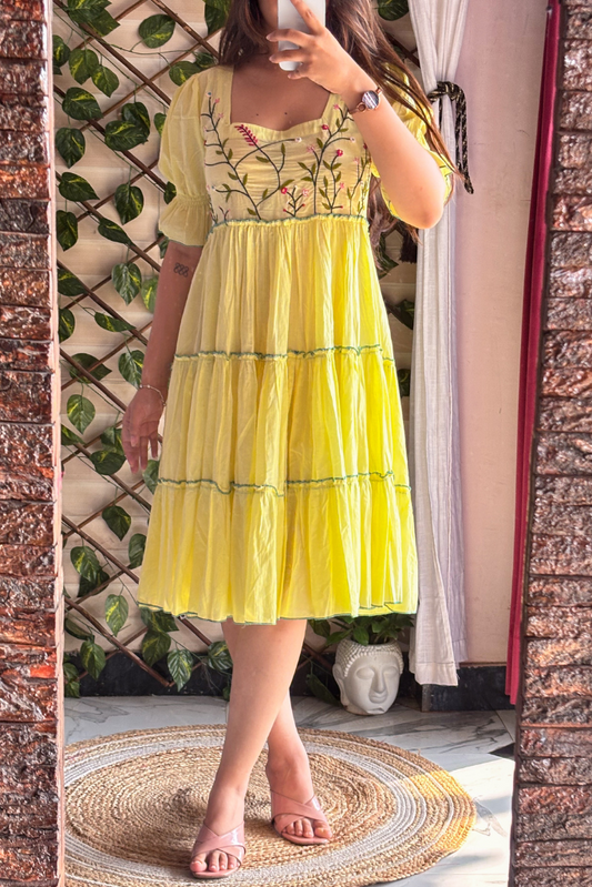Tiya Butter Yellow Dress