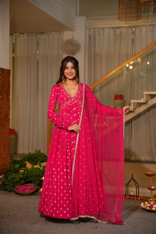 Samaira Heavy Embroidered Gown Set