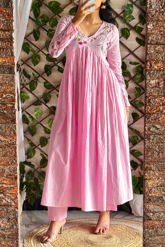 Blush Embroidery Kurta Set