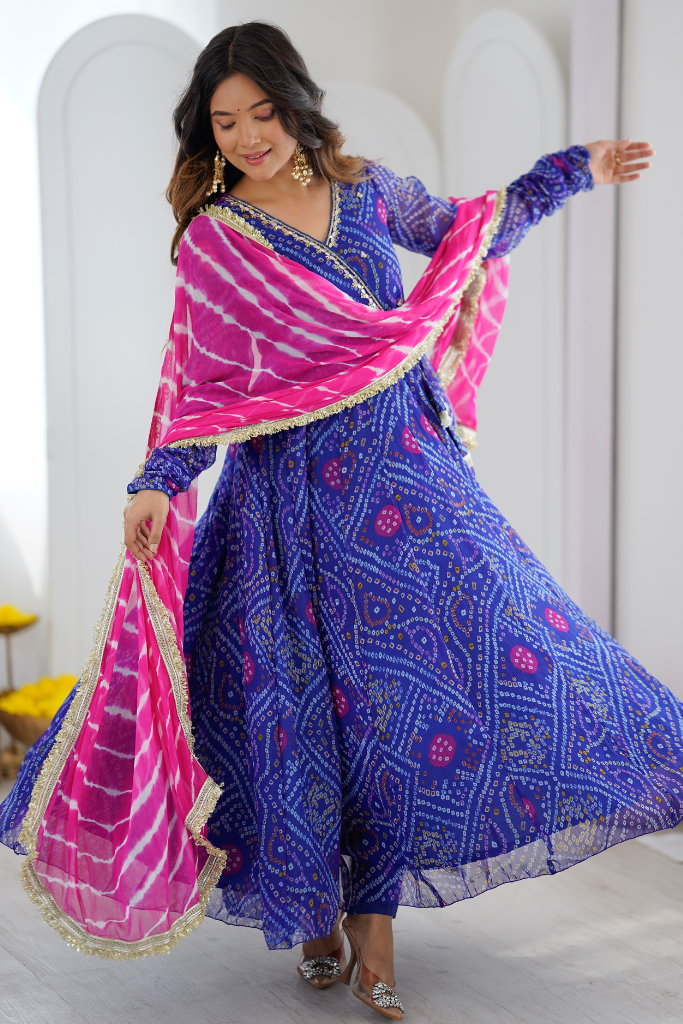 Raag Bandhani Anarkali Set