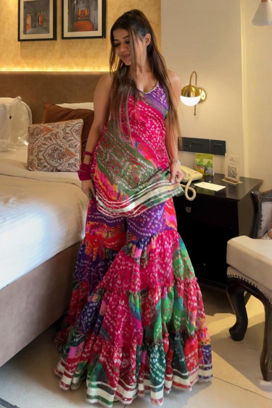 Pachrangi Sharara Set