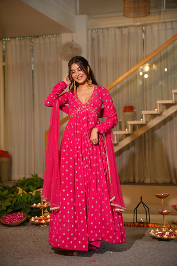 Samaira Heavy Embroidered Gown Set