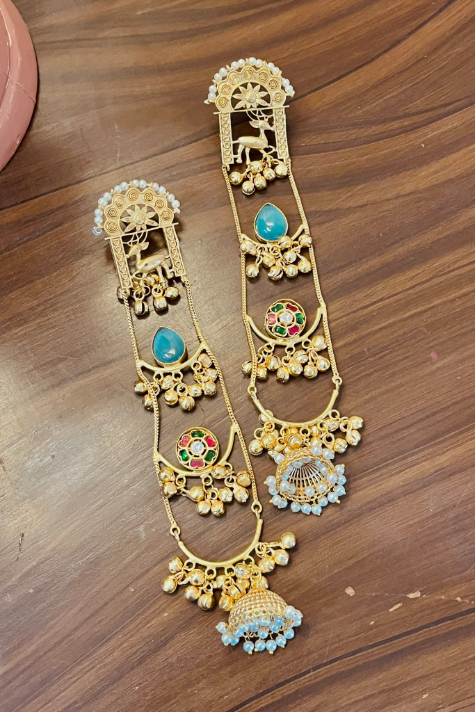 Neelam long Jhumkas