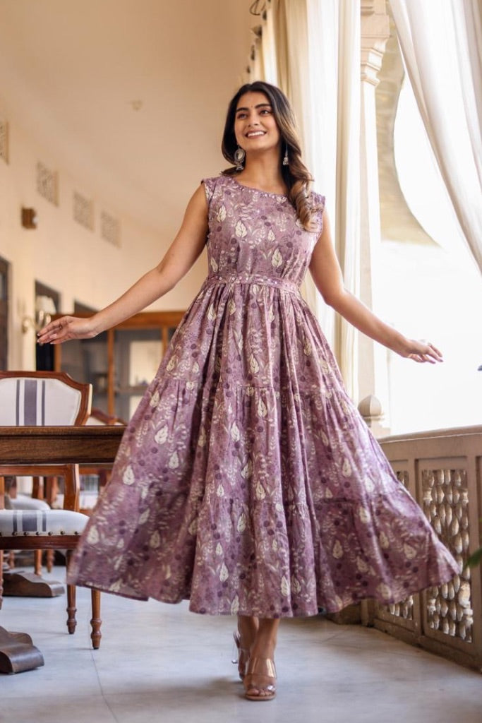 Sakhi Lilac Floral Dress