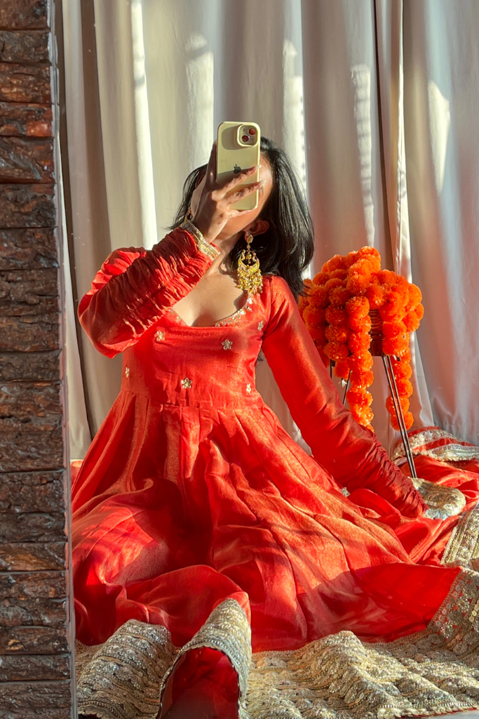 Kanak Tissue Anarkali Set