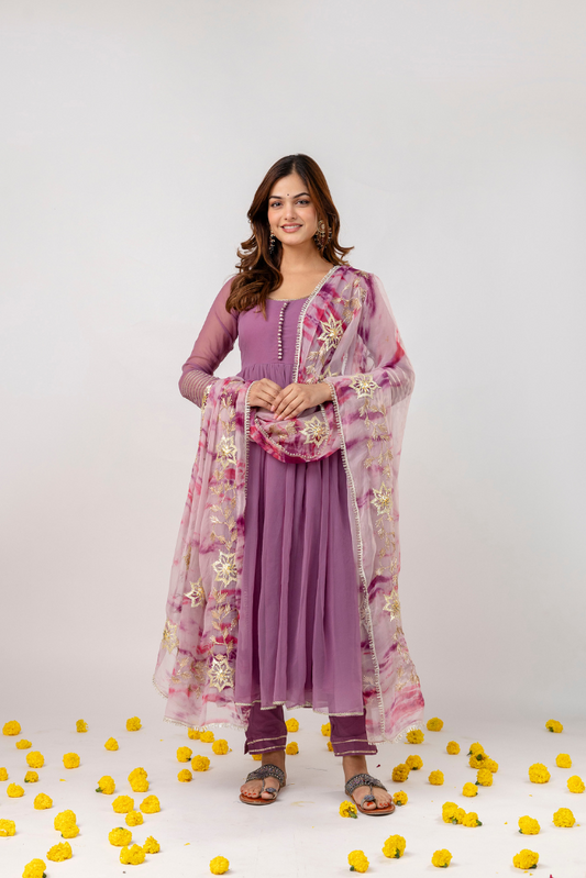Simran Gota Anarkali Set
