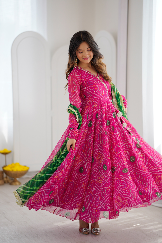 Saanvi Bandhani Anarkali Set