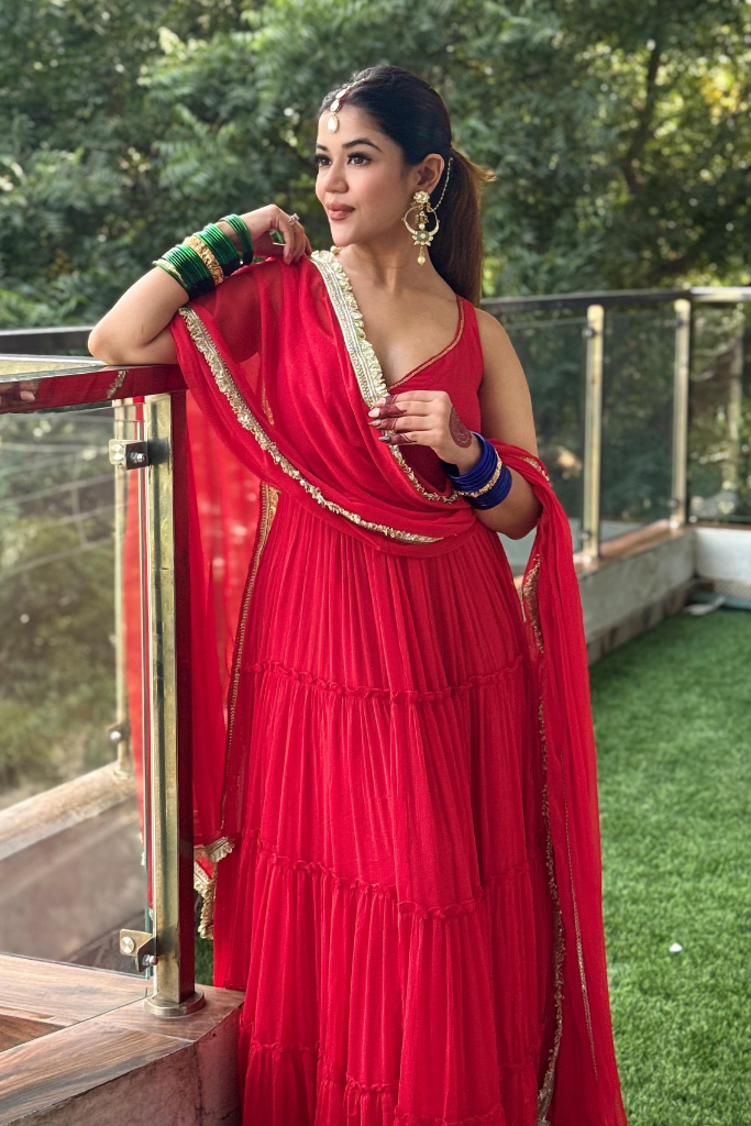Mohabbat Red Anarkali Set