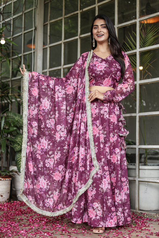 Dusky Bloom Skirt Set
