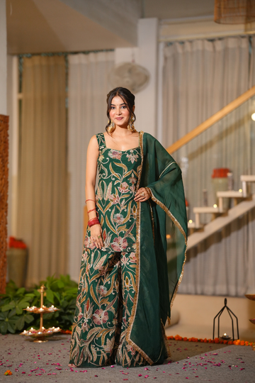 Mishka Heavy Embroidered Sharara Set