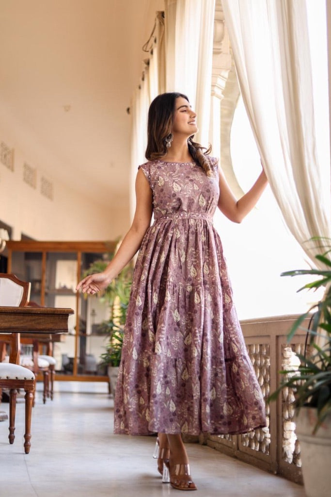 Sakhi Lilac Floral Dress