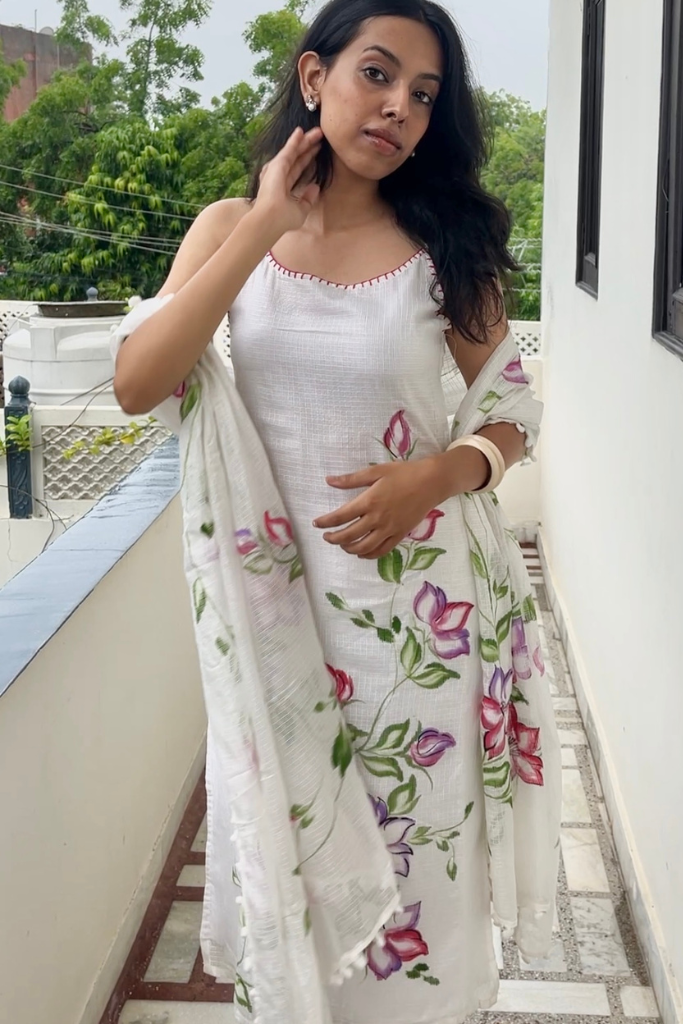 Gulmohar Handpaint Kurta Set