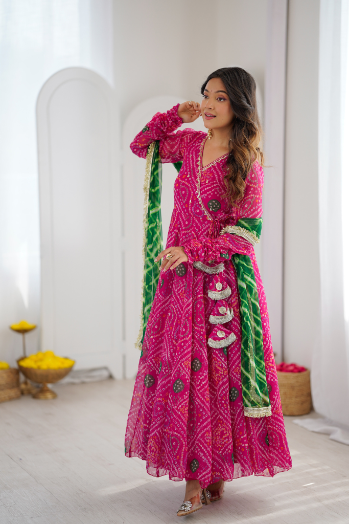 Saanvi Bandhani Anarkali Set