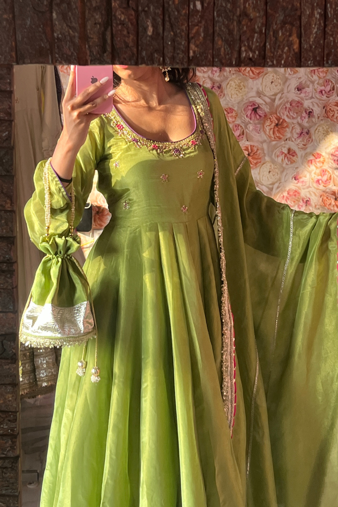 Jodha Tissue Anarkali Set