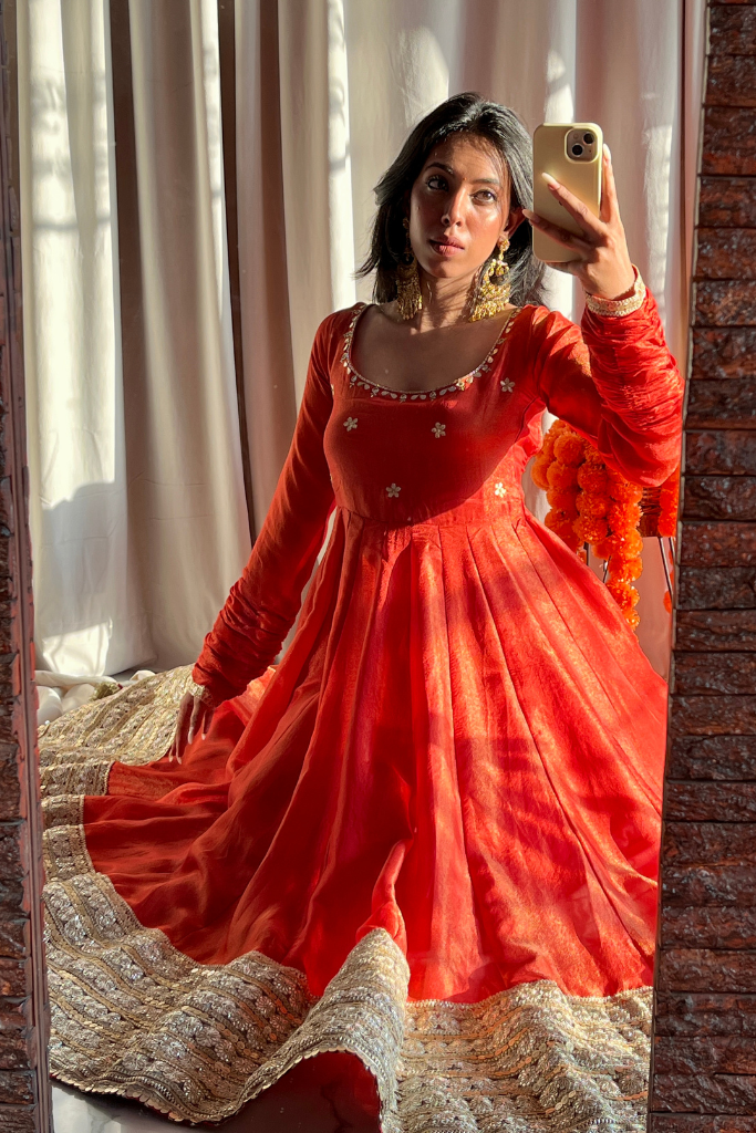 Kanak Tissue Anarkali Set