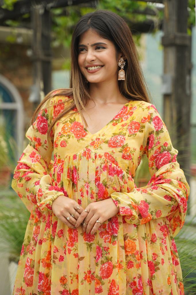 Sanjh Floral Anarkali Set