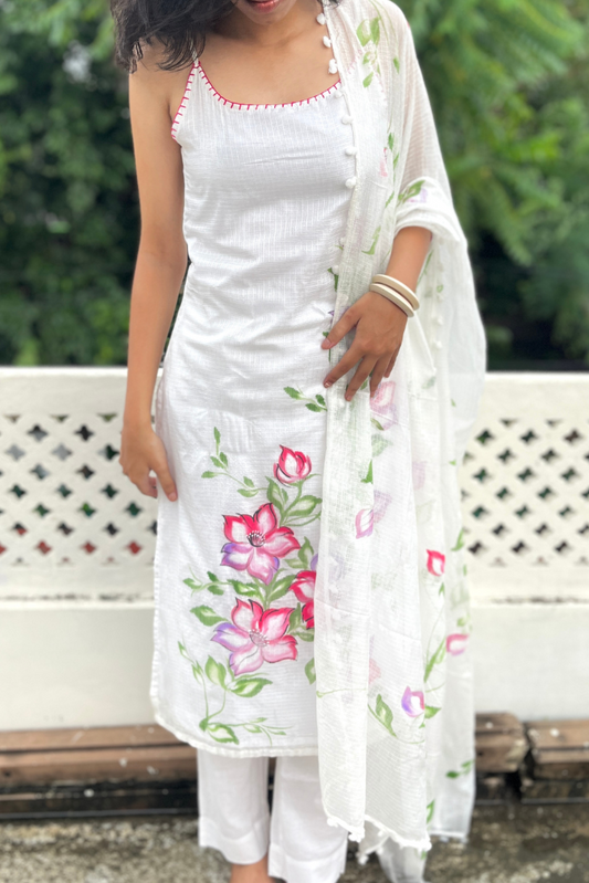 Gulmohar Handpaint Kurta Set