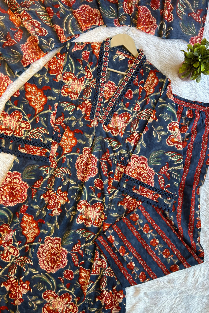 Shahi Neel Kurta Set