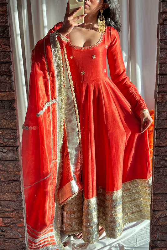 Kanak Tissue Anarkali Set