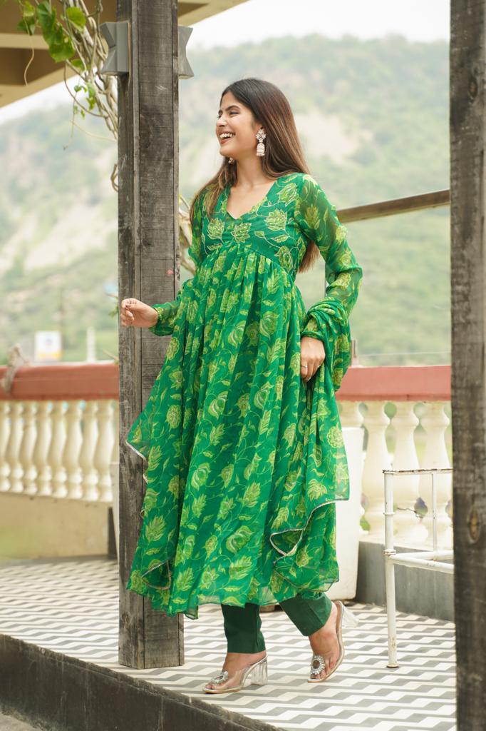 Kudrat Floral Anarkali Set