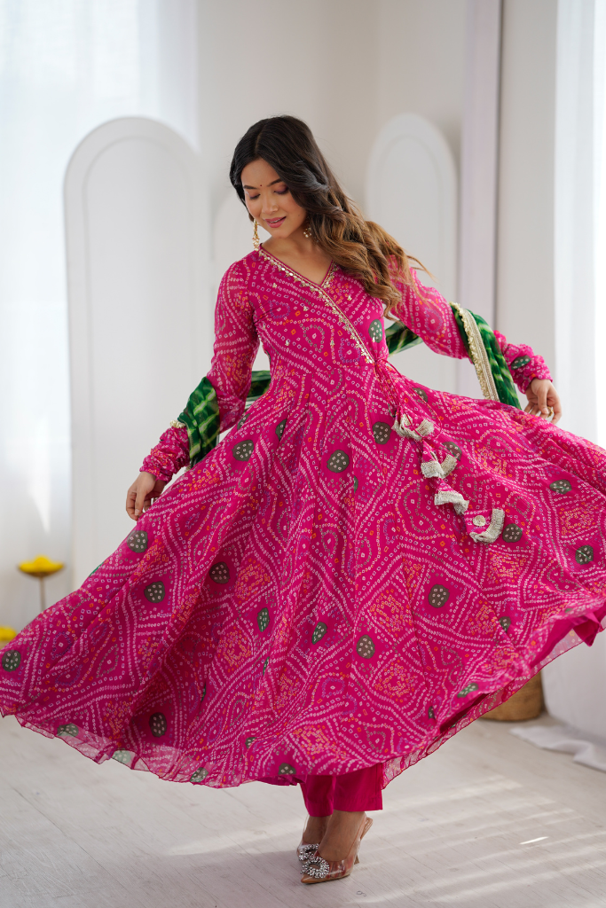 Saanvi Bandhani Anarkali Set