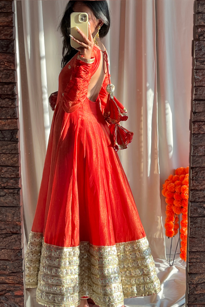 Kanak Tissue Anarkali Set